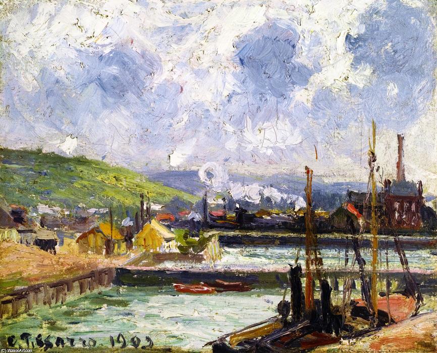 Darse De Pêche Et Bassin Duquesne, Dieppe, Temps Gris Lumineux — Camille Pissarro