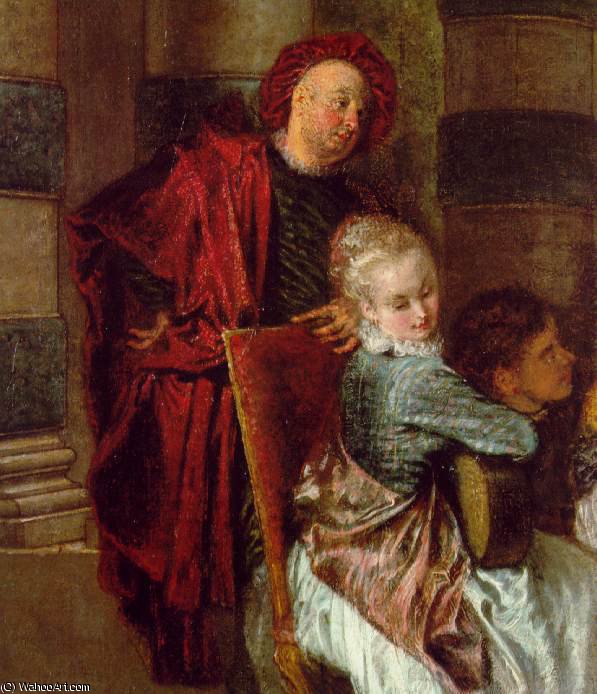 Delights (detail) — Jean-antoine Watteau