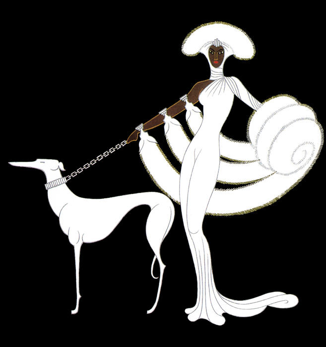 At The Theatre, Ebony And White — Erté