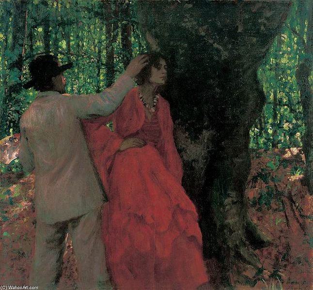 Painter And Model In The Woods — Карољ Ференци