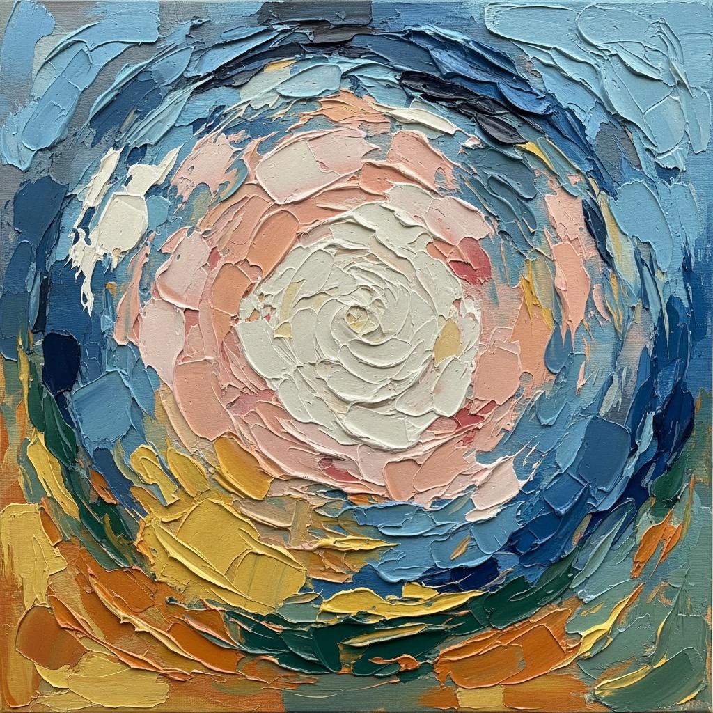 Celestial Vortex In Impasto: A Luminous Spiral Of Primordial Cosmic Energy — Christian Noiret