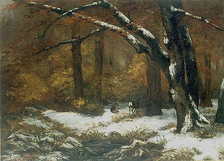 Deer's Shelter In Winter - Gustave Courbet — Gustave Courbet