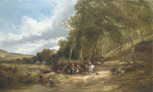 A Gypsy Encampment In A Wooded Landscape — Edward Charles Williams