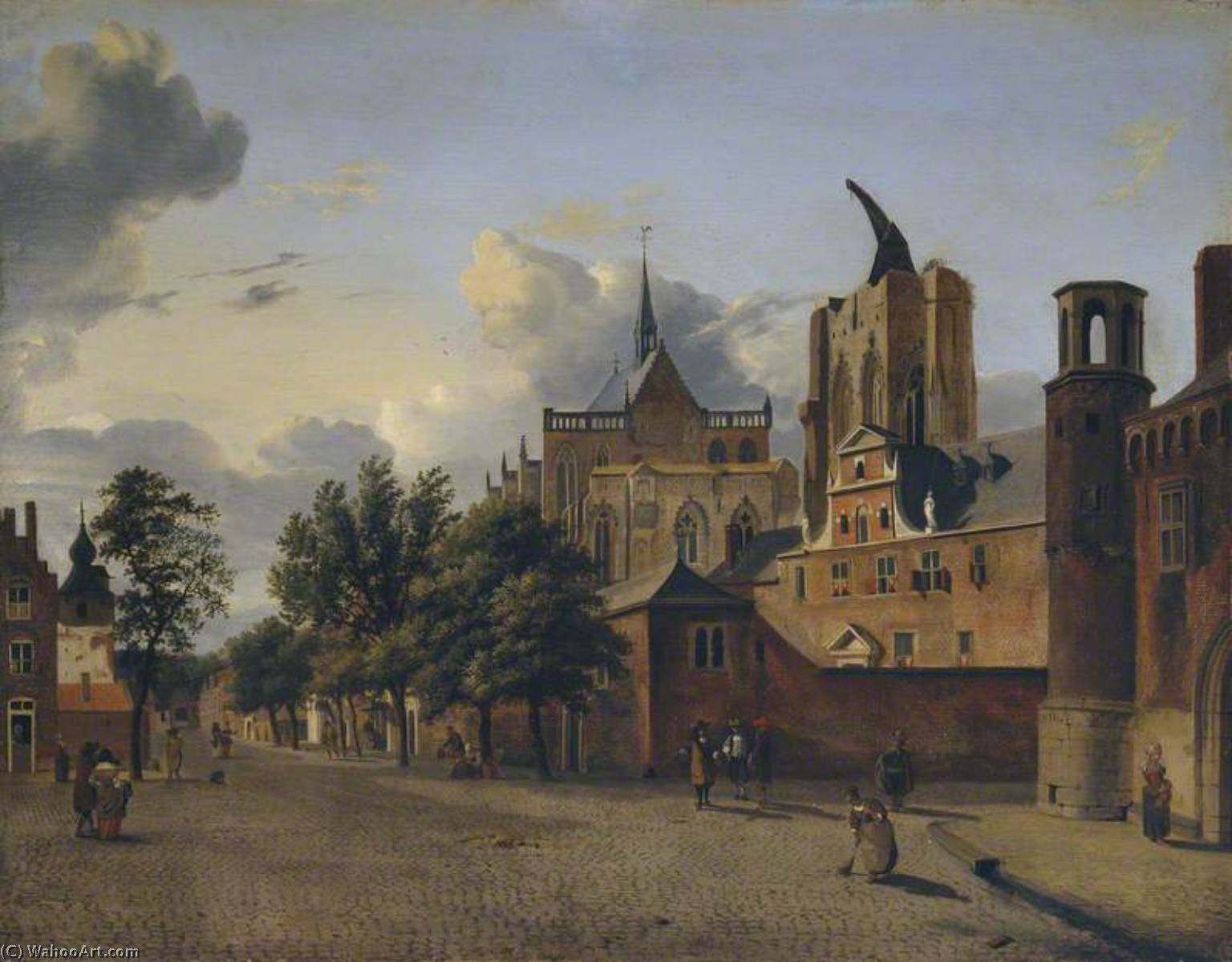 A Street In Cologne With The Unfinished Cathedral In The Centre — Jan Van Der Heyden