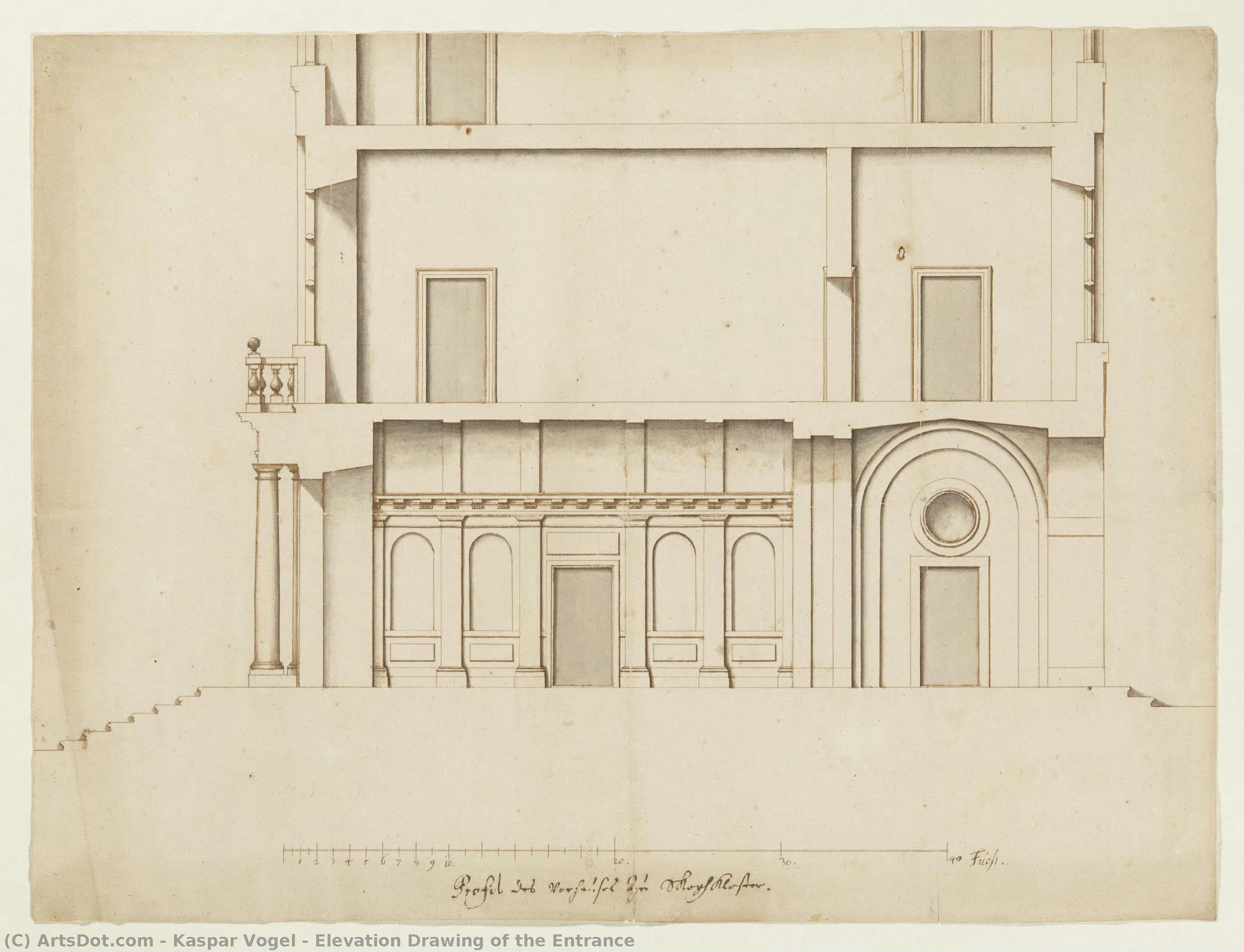 Elevation Drawing Of The Entrance — Kaspar Vogel