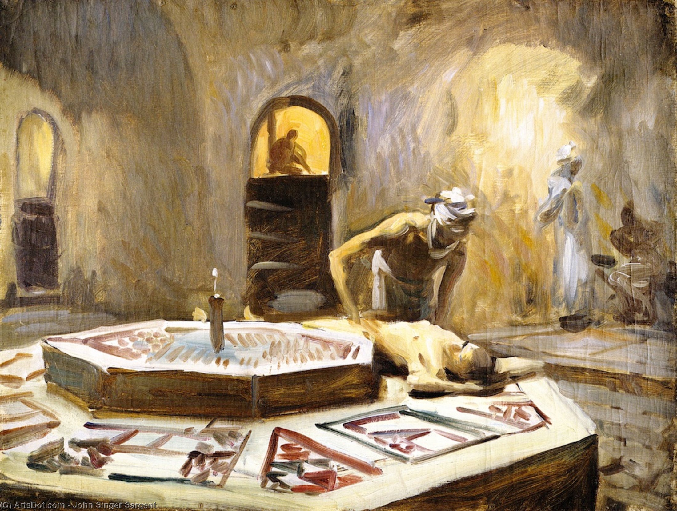 Massage In A Bath House — John Singer Sargent