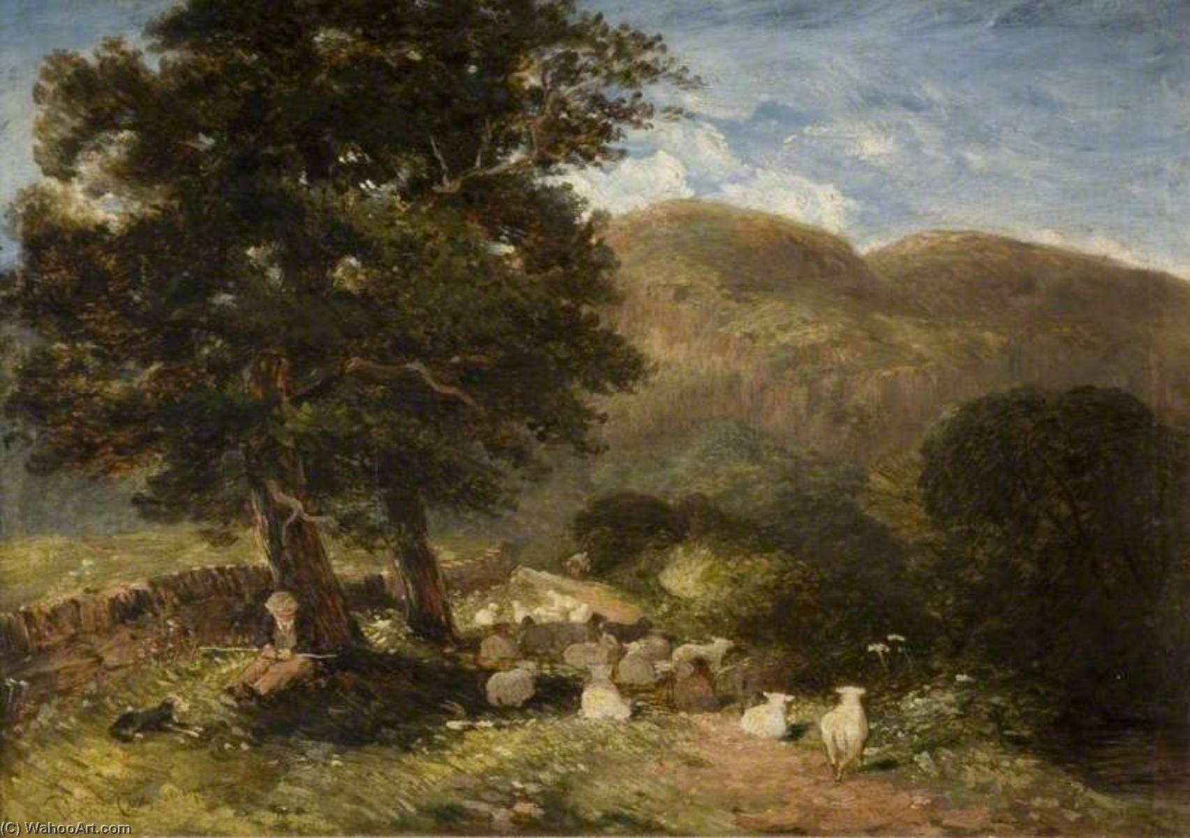 Tending Sheep, Betws Y Coed — David Koks Stariji