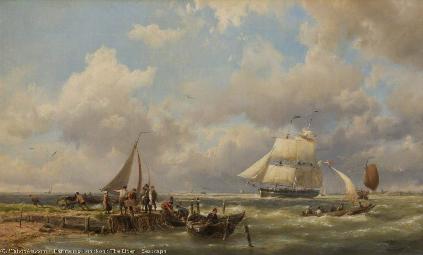 Seascape — Hermanus Koekkoek (the Elder)