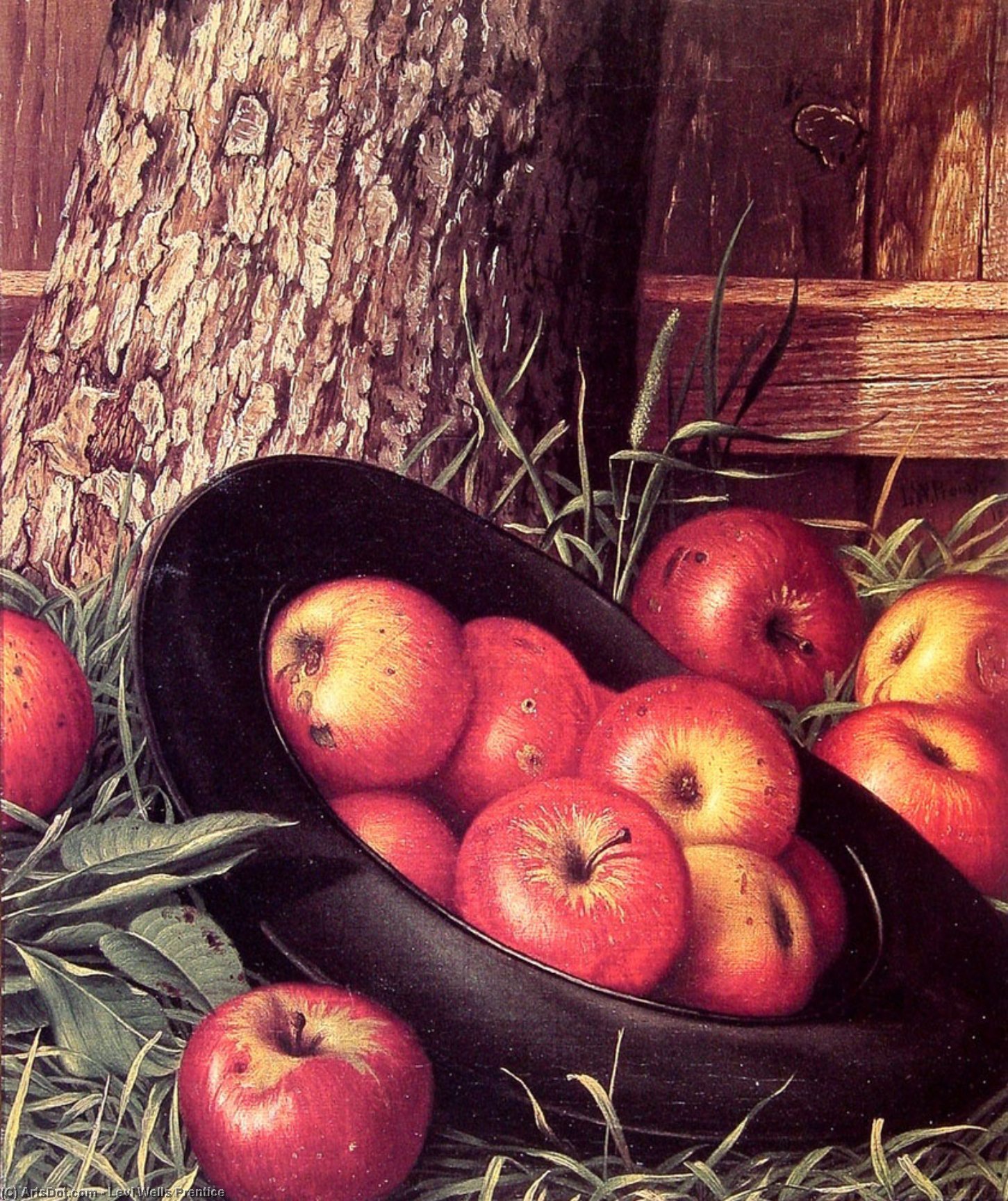 Still Life Of Apples In A Hat — Levi Wells Prentice