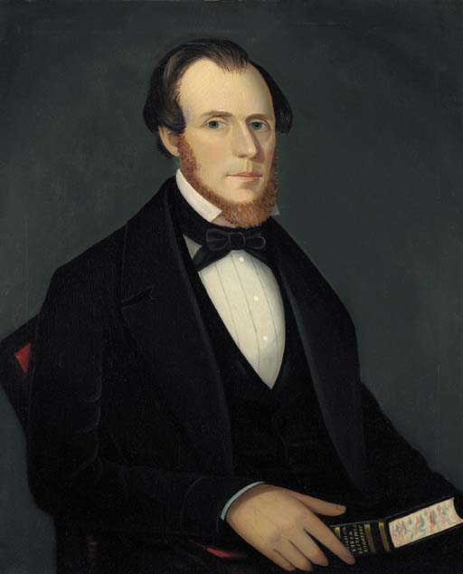 Portrait Of A Man With Red Beard Holding A Book, Josephus — Ammi Phillips