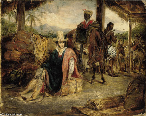 Interior Of A Brazilian Rancho In The Province Of Santo Paulo With A Travelling Merchant — Charles Landseer