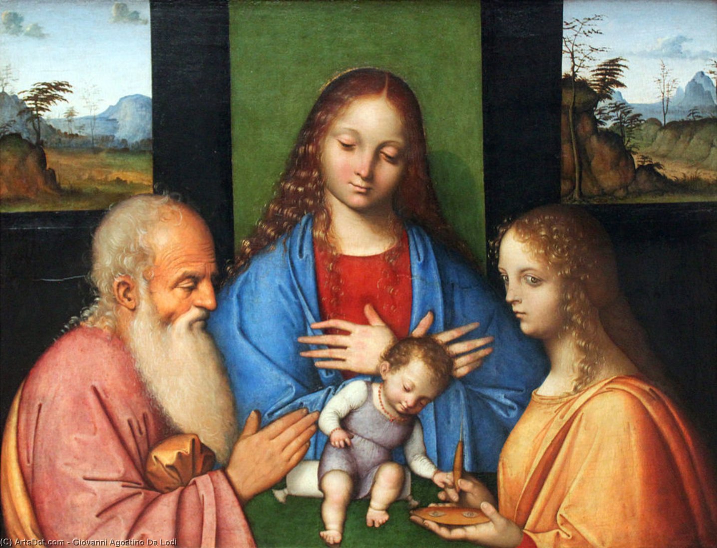 Virgin And Child With St. Joseph And Lucia — Giovanni Agostino Da Lodi
