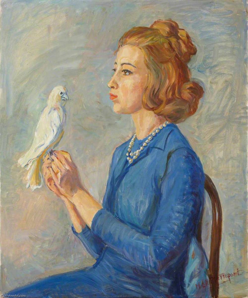 Portrait Of A Young Woman With A Bird — Marie Louise Roosevelt Pierrepont