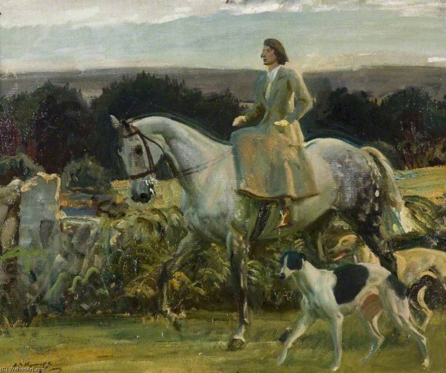 Study For 'lady Munnings Riding On Exmoor' — Sir Alfred James Munnings
