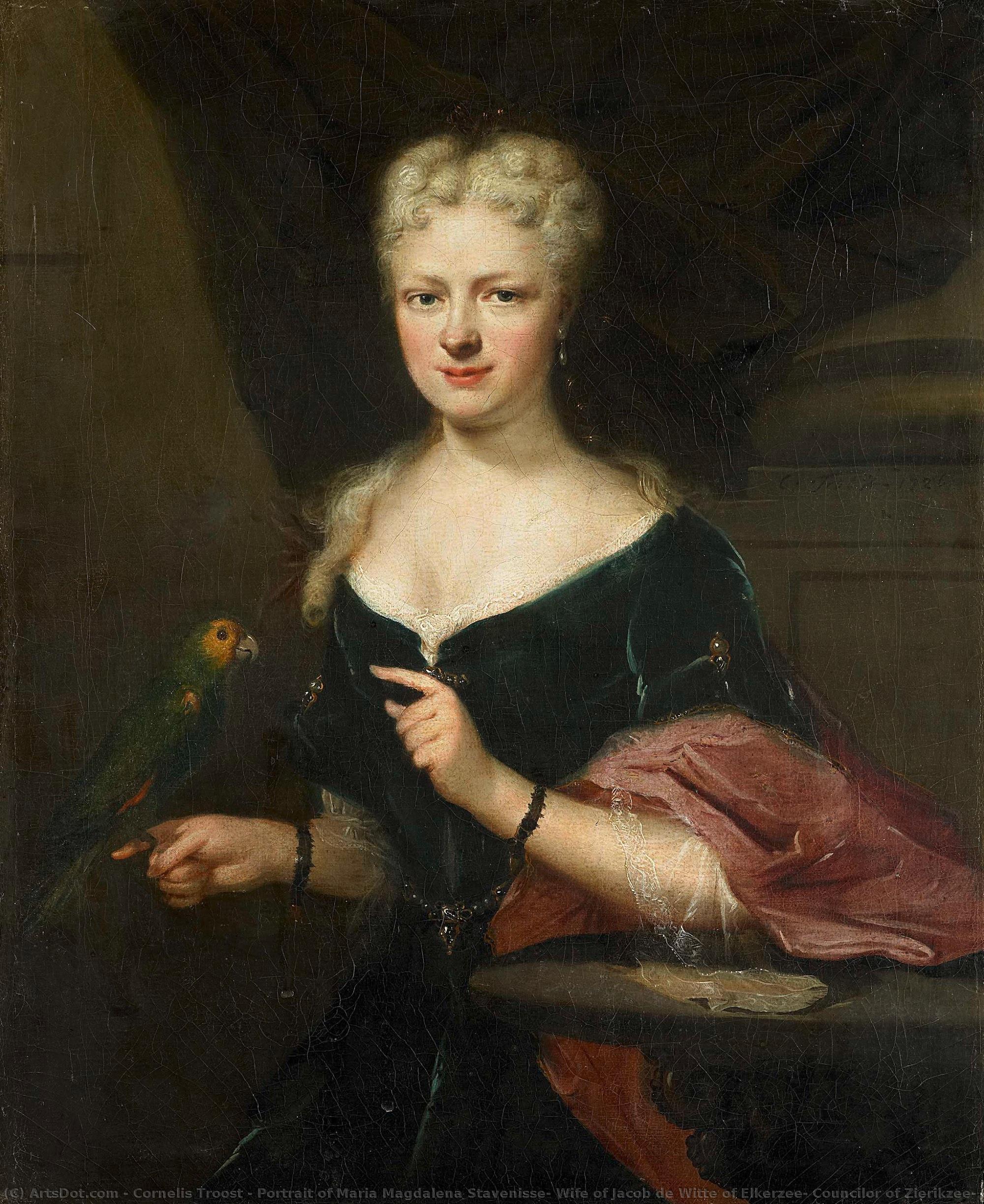 Portrait Of Maria Magdalena Stavenisse, Wife Of Jacob De Witte Of Elkerzee, Councilor Of Zierikzee, Cornelis Troost, C. 1726 — Cornelis Troost