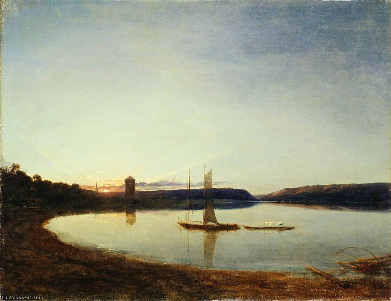 A Lake By Sunset — James Francis Danby