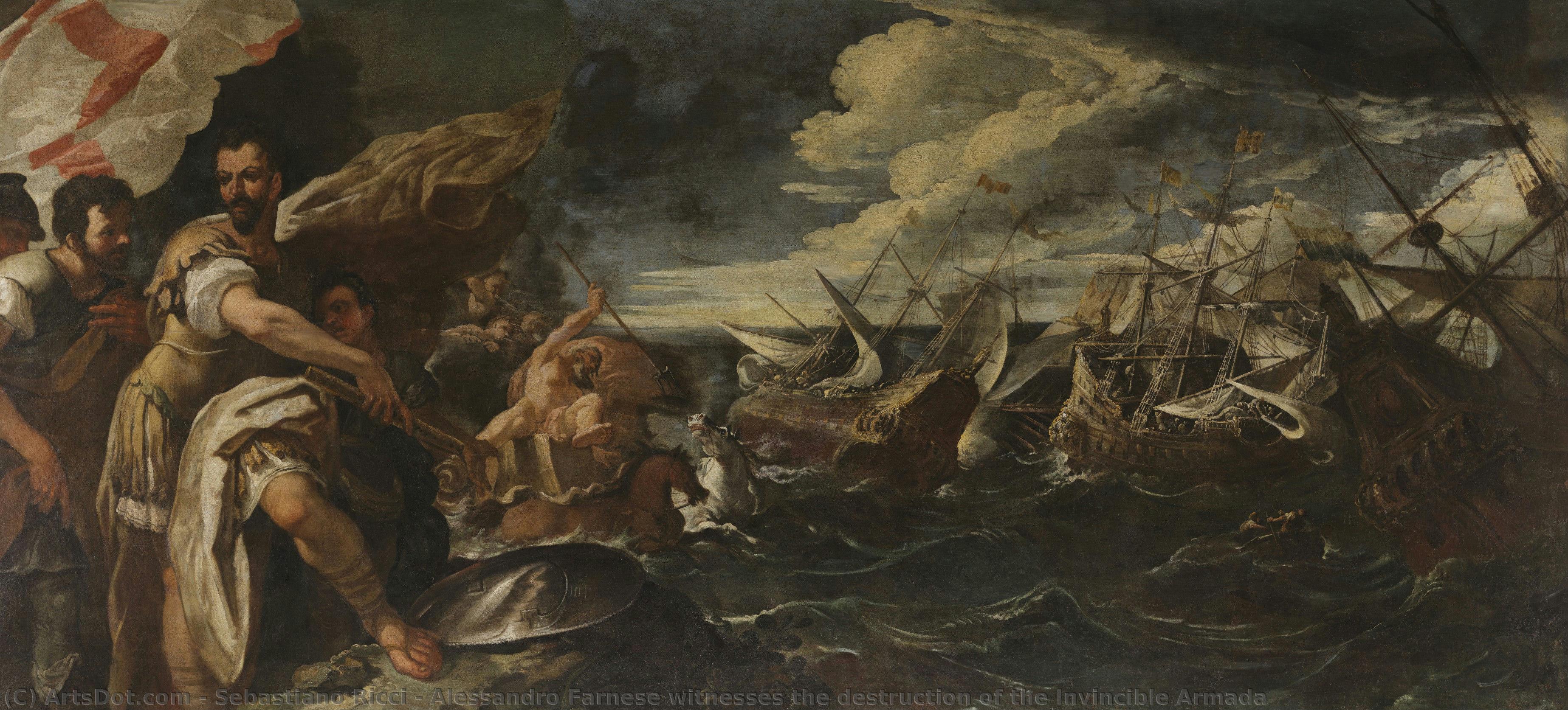 Alessandro Farnese Witnesses The Destruction Of The Invincible Armada — Sebastiano Ricci