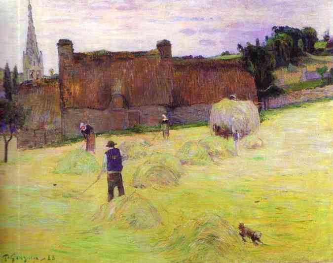 Hay Making In Brittany — Eugène Henri Paul Gauguin