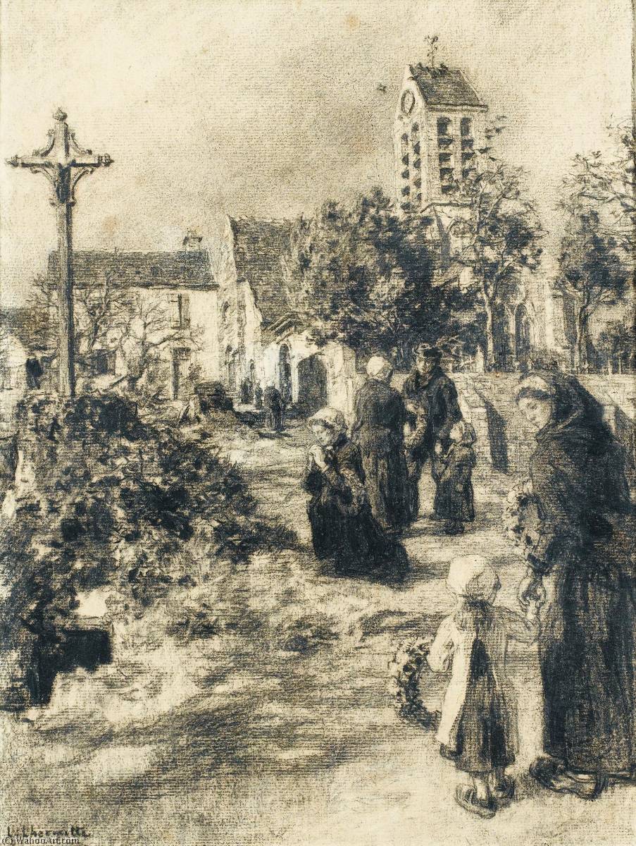 Le Jour Des Morts À Chartèves — Léon Augustin L'hermitte