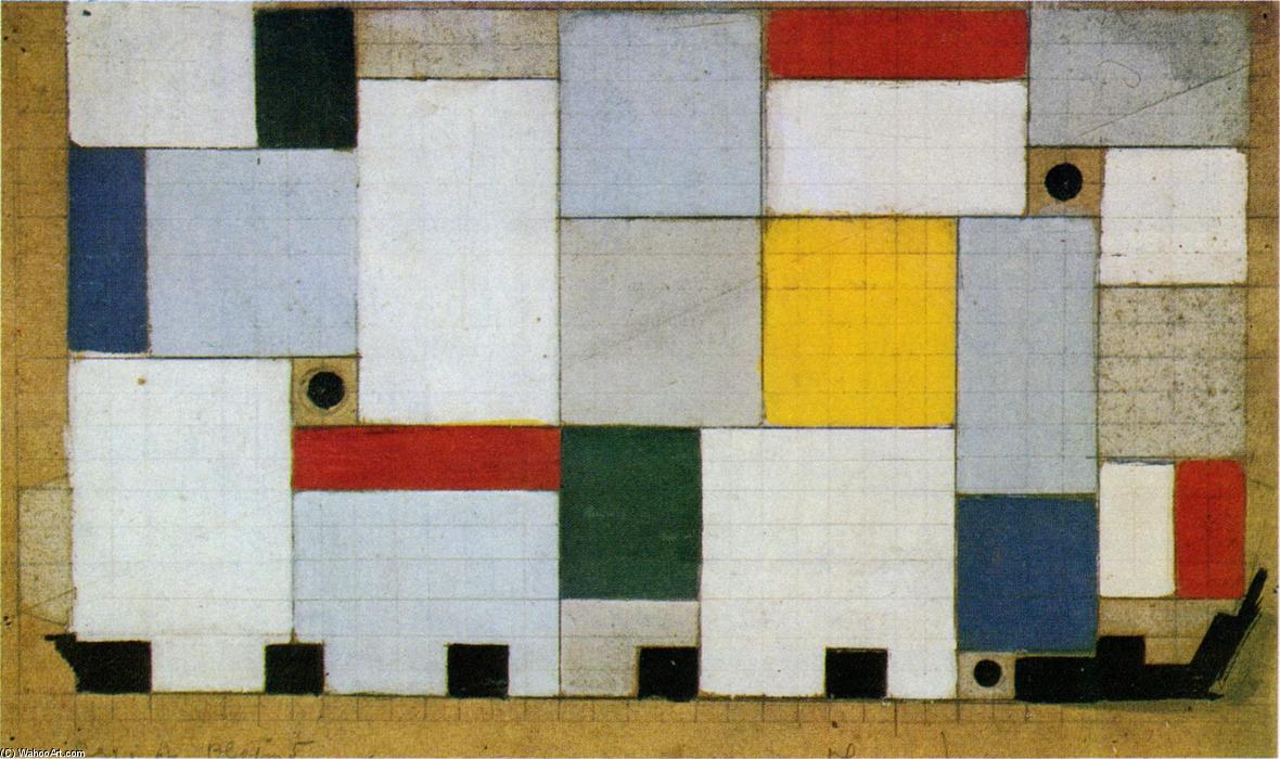 Color Design For The Ceiling Of The Cafe Brasserie — Theo Van Doesburg