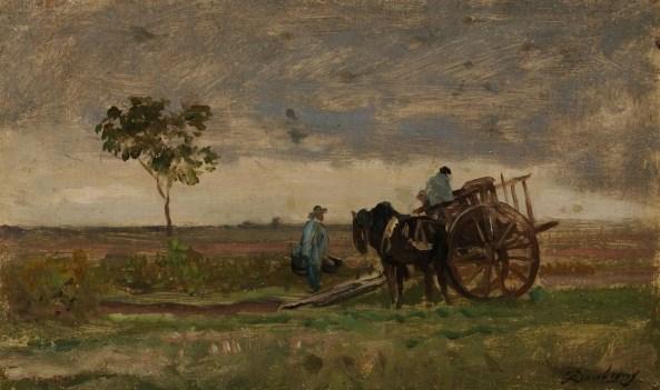 Landscape With Cart And Horse — Charles-françois Daubigny