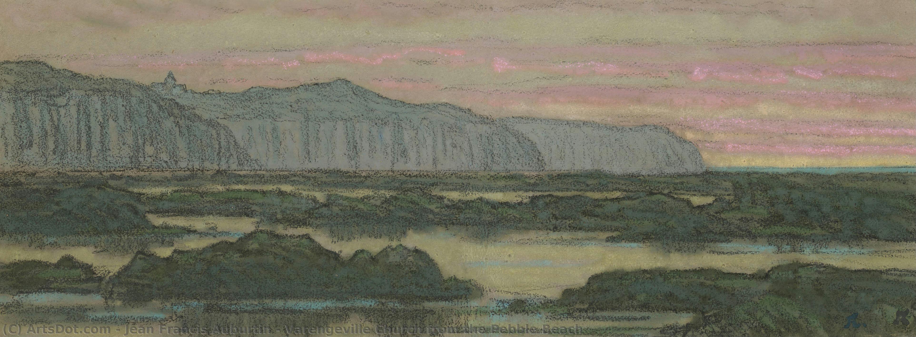 Varengeville Church From The Pebble Beach — Jean Francis Auburtin
