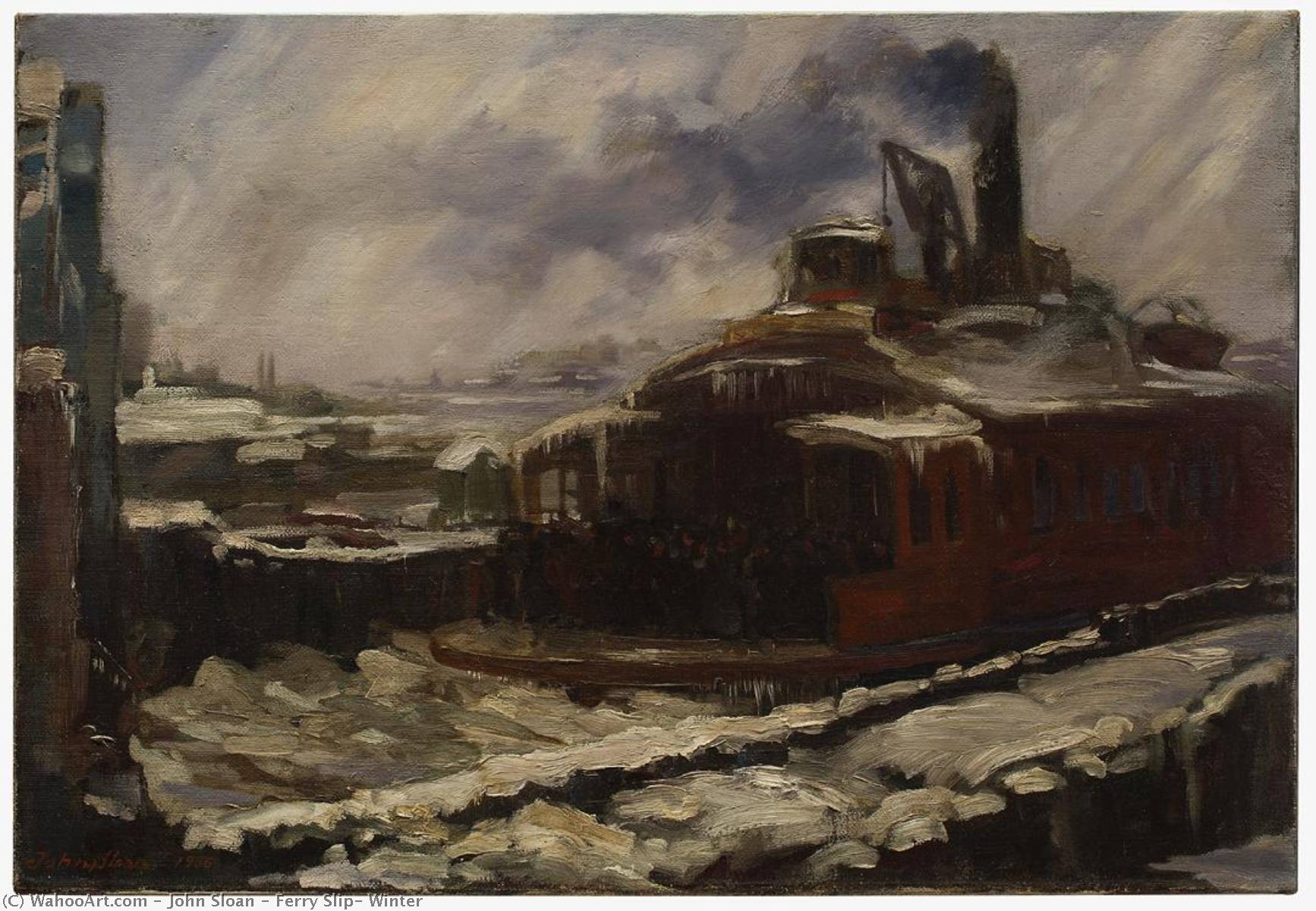 Ferry Slip, Winter — John French Sloan