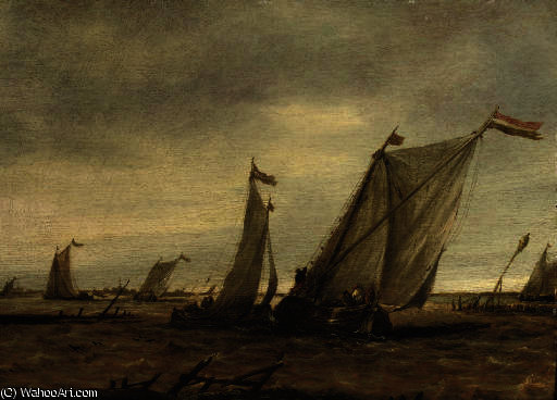 Fishing Boats In Choppy Waters — Abraham Hendricksz. Van Beyeren