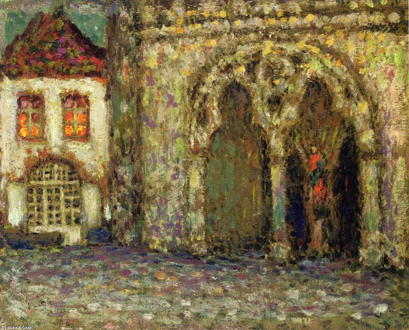 The North Portal Of The Cathedral Of Tretuier — Henri Le Sidaner