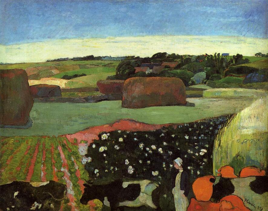Haystacks In Britanny (also Known As The Potato Field) — ギュスターヴ・アウゲニュ・ポール・ゴギャン