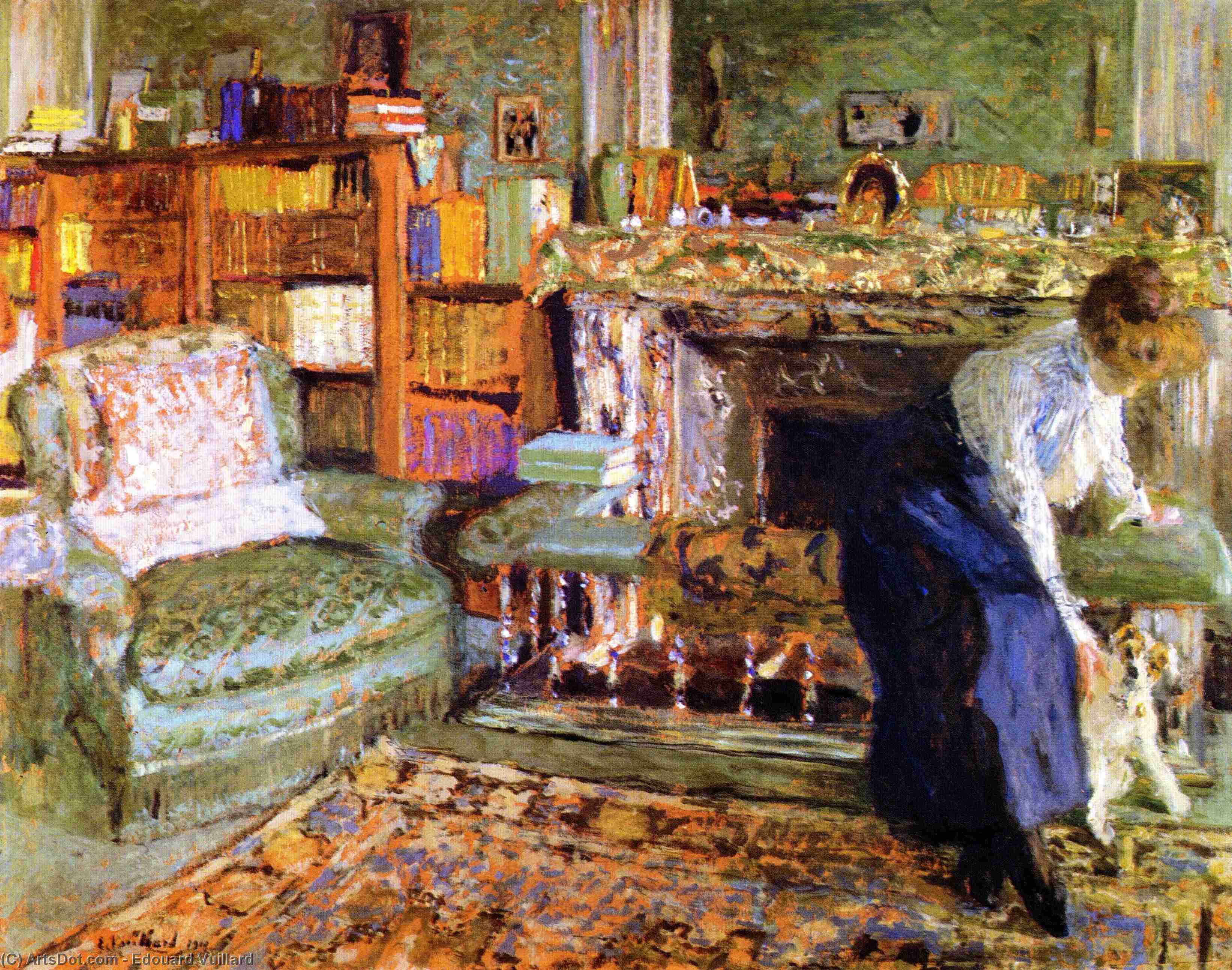 Miss Marguerite Chapin With Her Fox-terrier — Jean-édouard Vuillard