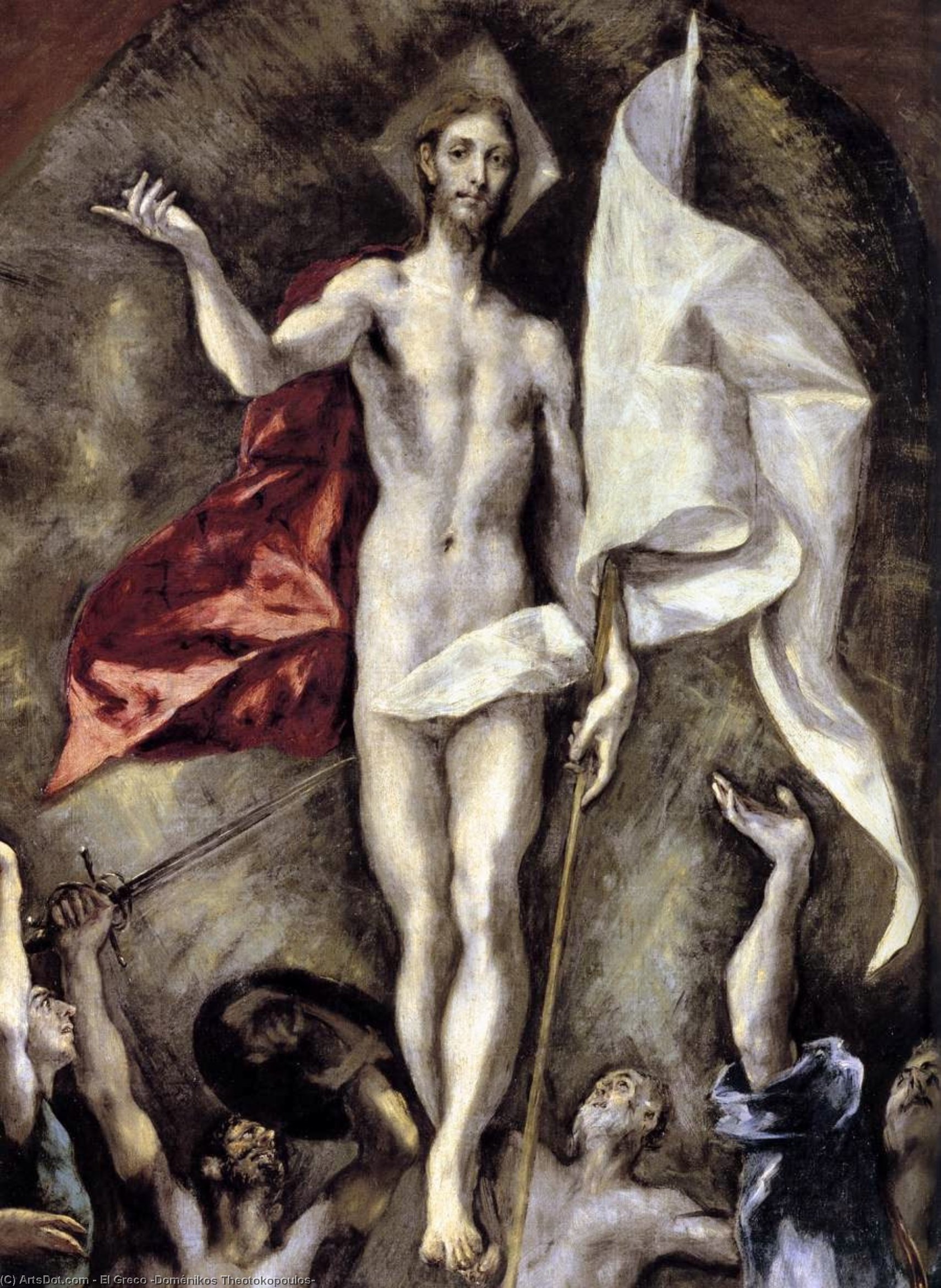The Resurrection (detail) — El Greco