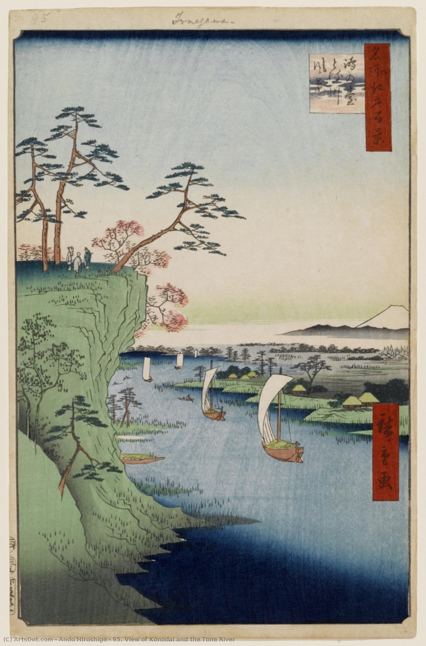 95. View Of Kōnodai And The Tone River — Ando Hiroshige