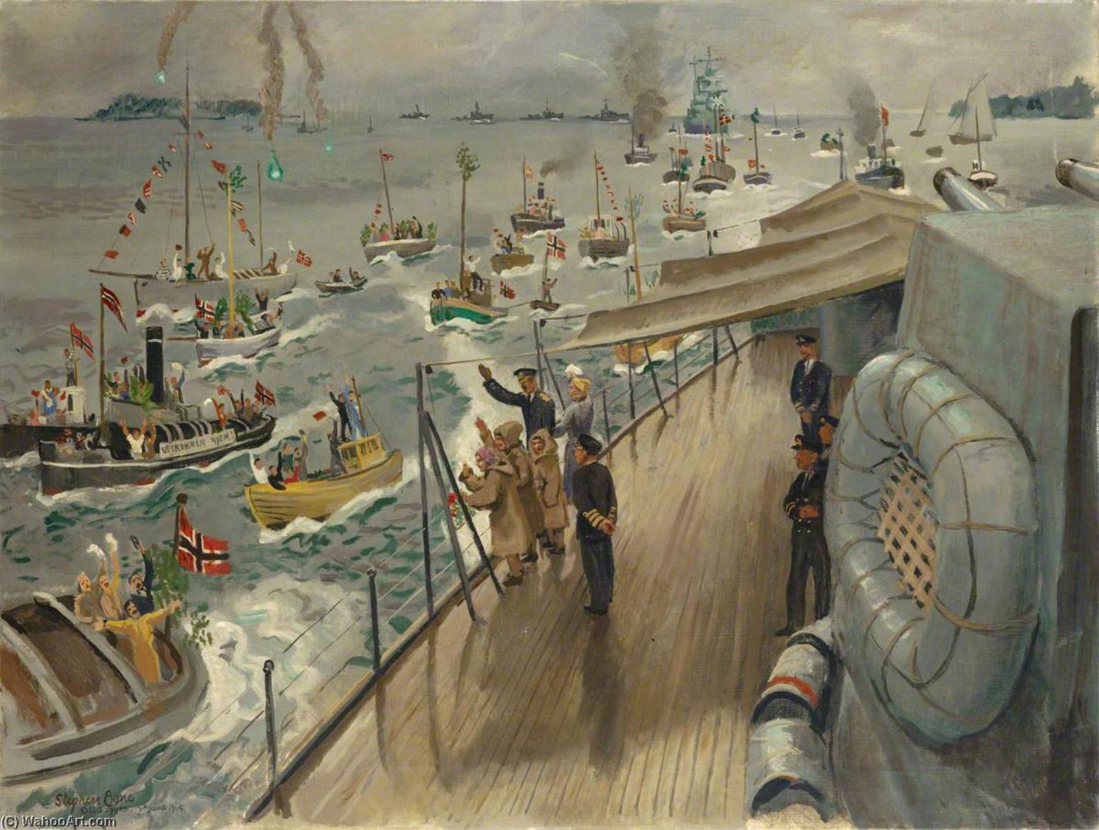 Return Of The King Of Norway In Hms 'norfolk' — Stephen Bone