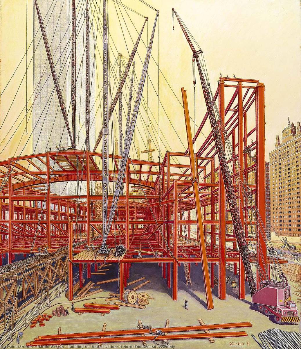 Building The United Nations 4 North End General Assembly — Harold Weston
