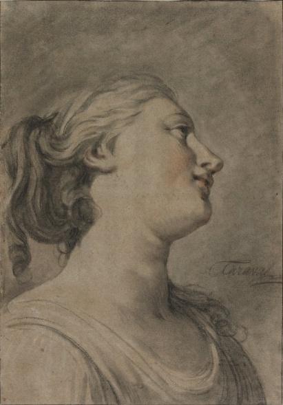 Head Of A Female Figure In Profile, Turned To The Right — Hugues Taraval