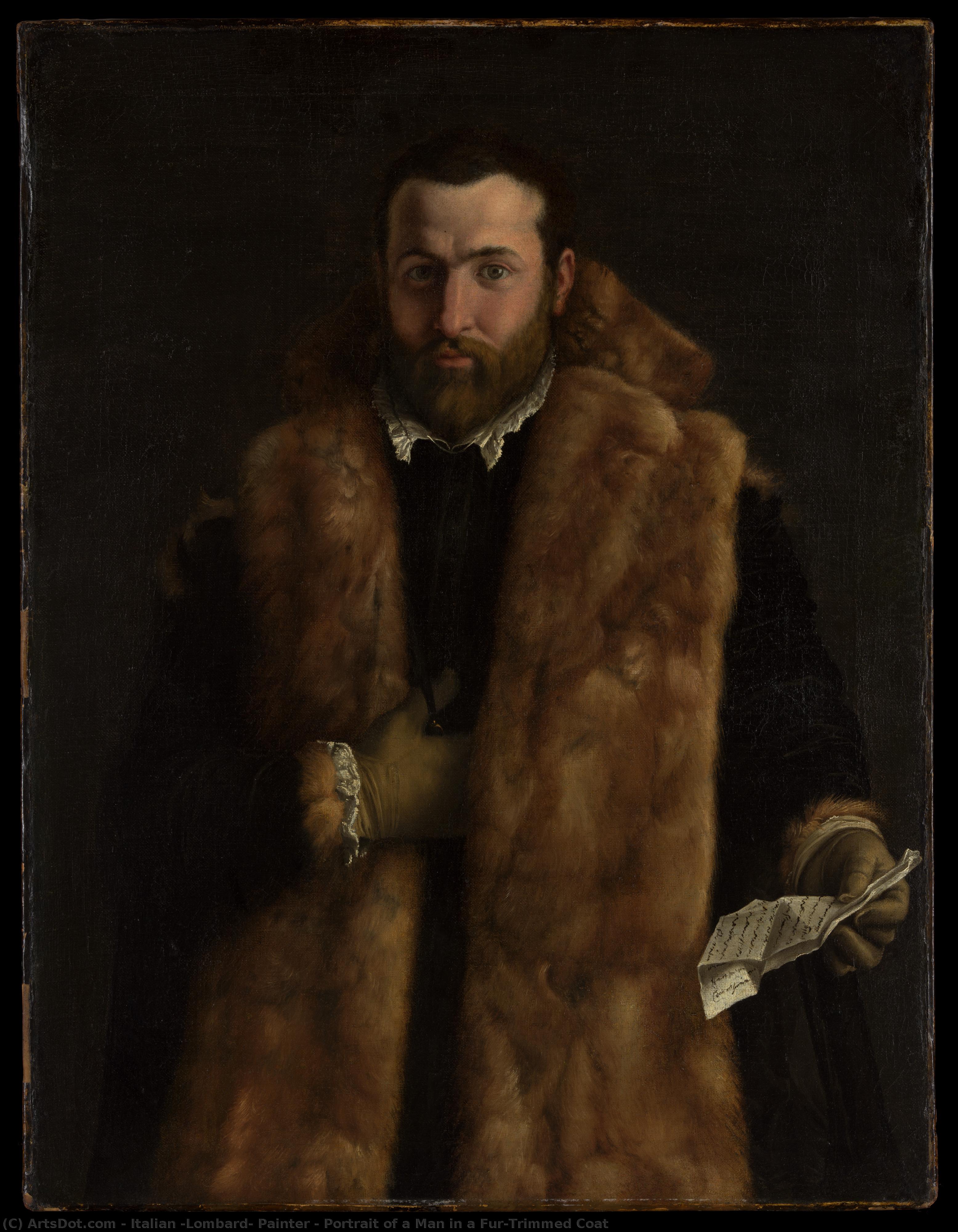 Portrait Of A Man In A Fur-trimmed Coat — Italian (lombard) Painter