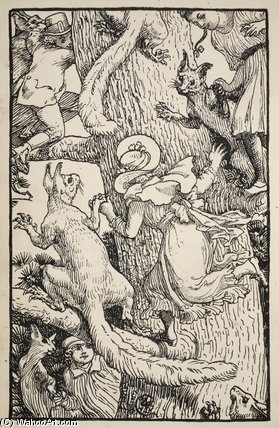 The Children Climbed The Christmas Tree With Animals — Walter Crane