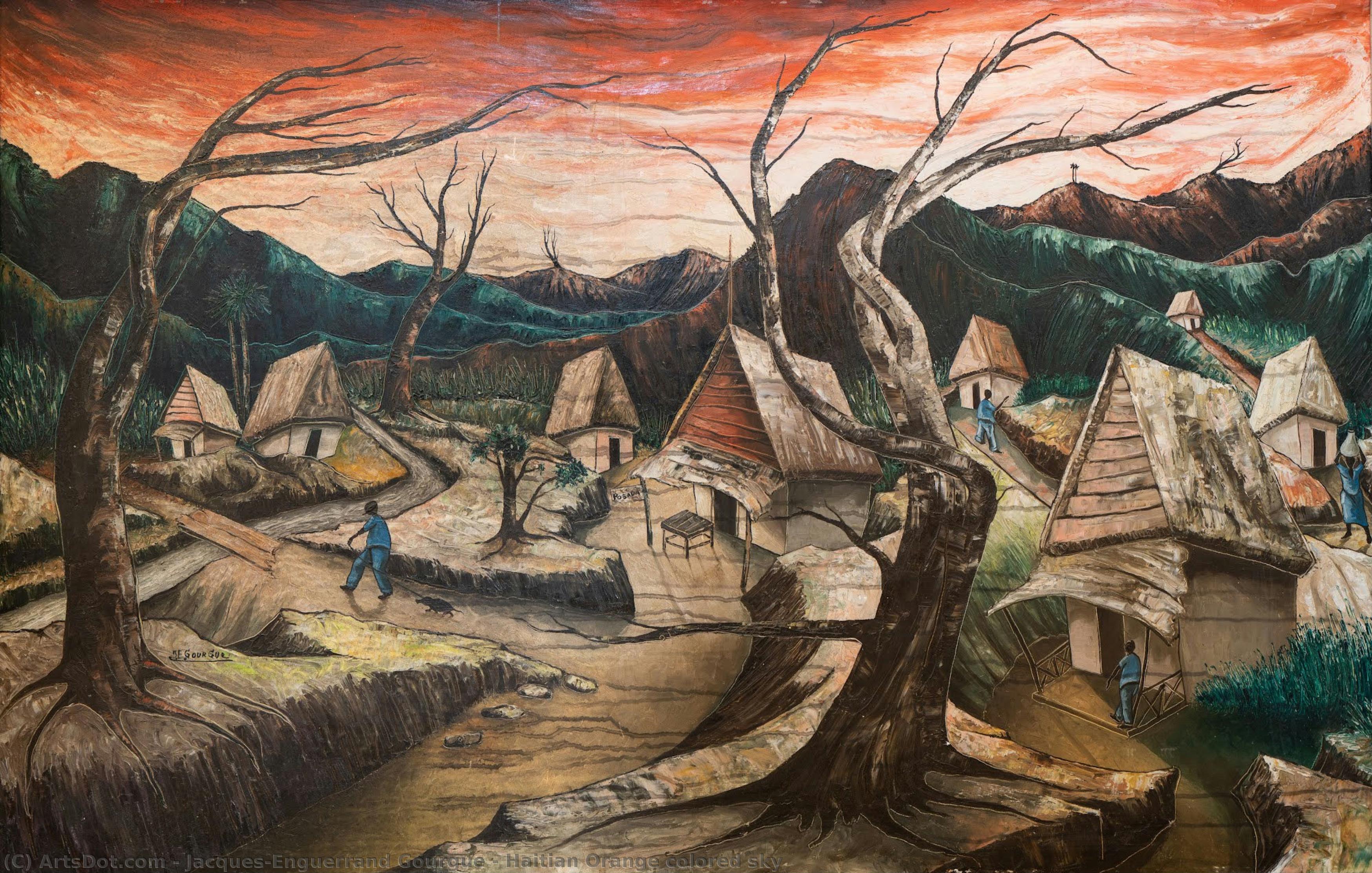 Haitian Orange Colored Sky — Jacques-enguerrand Gourgue