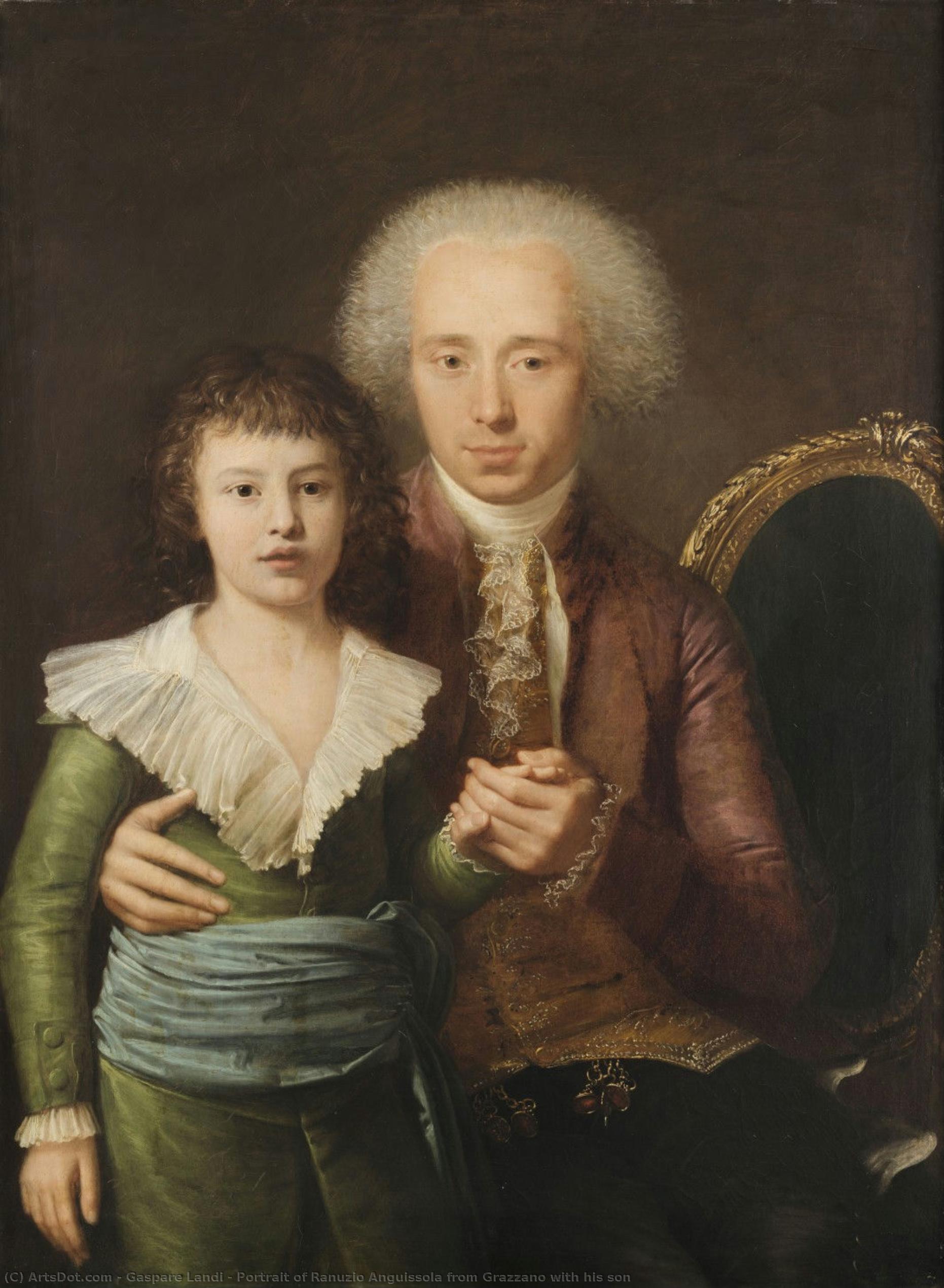 Portrait Of Ranuzio Anguissola From Grazzano With His Son — Gaspare Landi