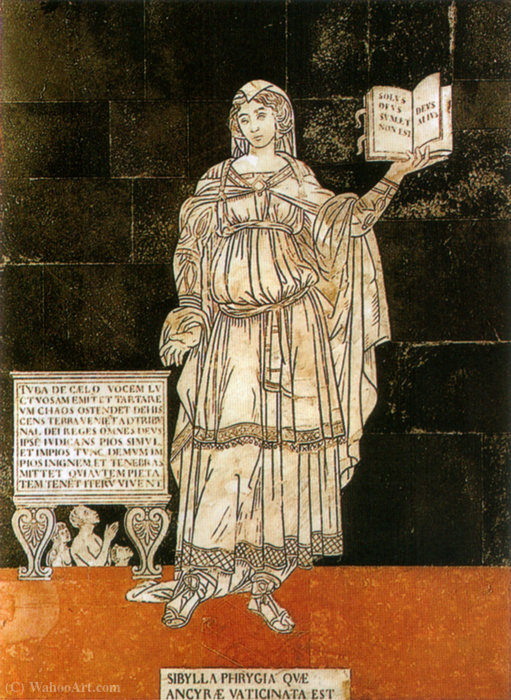 Pavimento Di Siena, Sibilla Frigia — Benvenuto Di Giovanni Di Meo Del Guasta