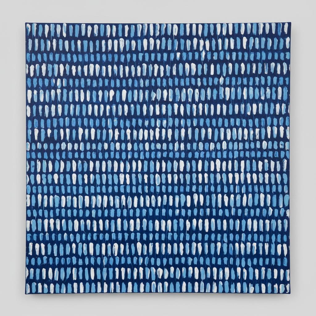 Rhythmic Echoes In Navy And White: A Meditative Study Of Textured Serenity — Laurent Vionnet