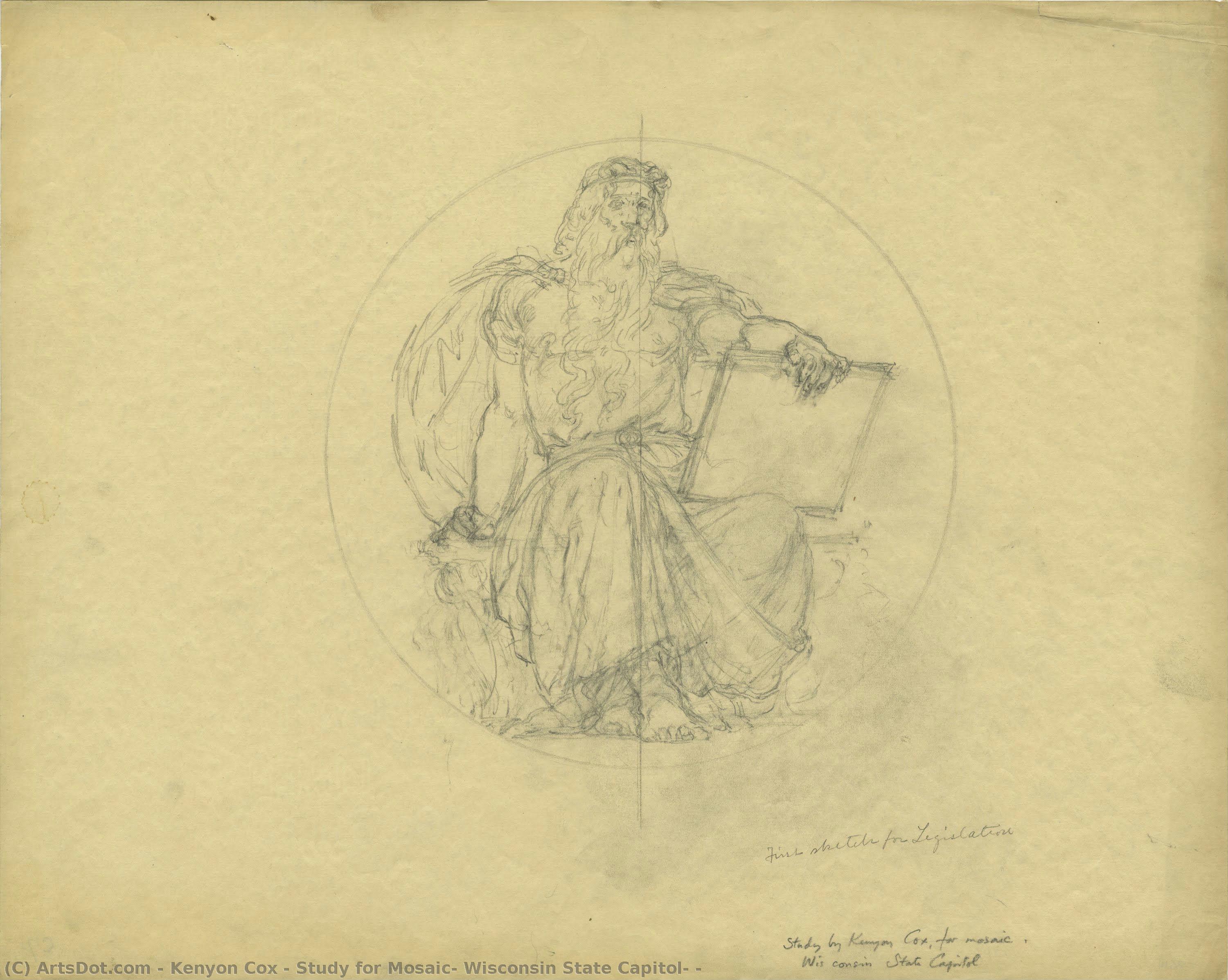 Study For Mosaic, Wisconsin State Capitol, — Kenyon Cox