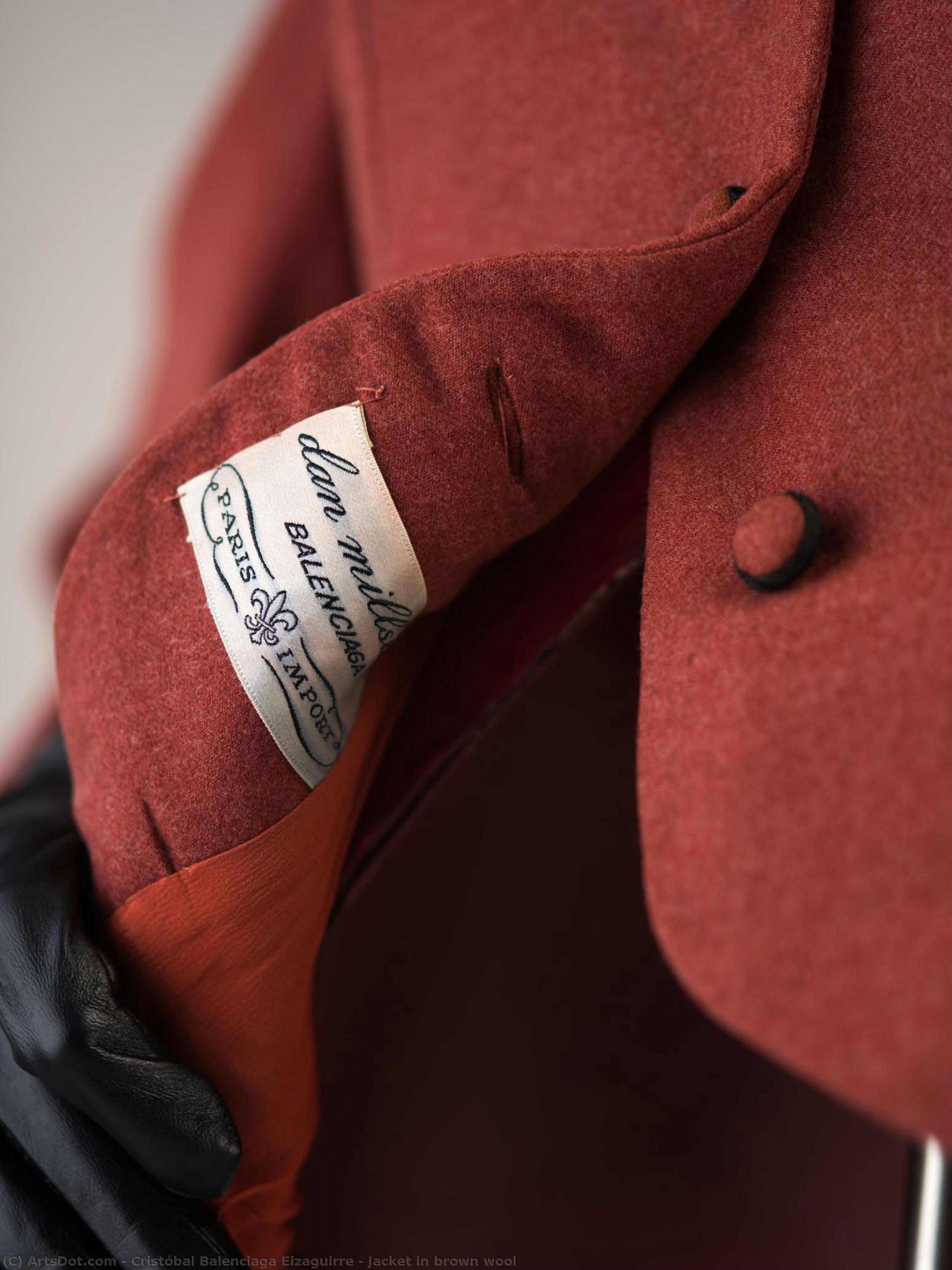 Jacket In Brown Wool — К Cristóbal Balenciaga Eizaguirre