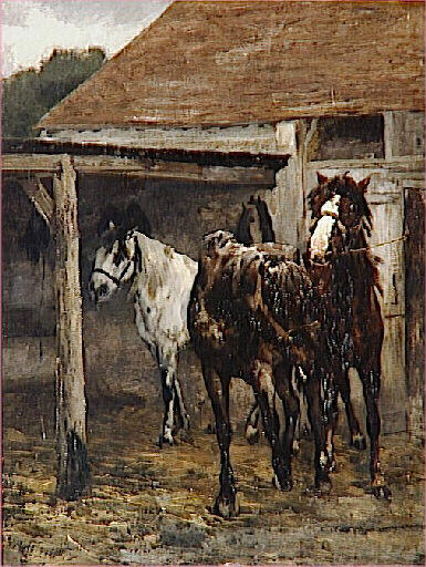 Chevaux À L'écurie — Alfred Philippe Roll