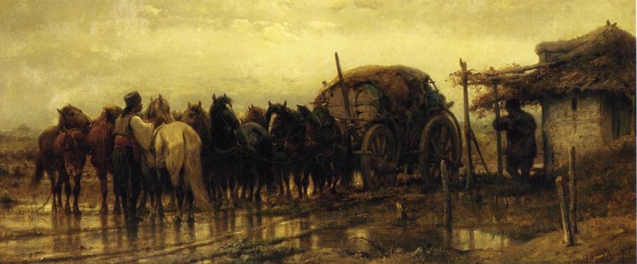 Hitching Horses To The Wagon — Adolf Christian Schreyer