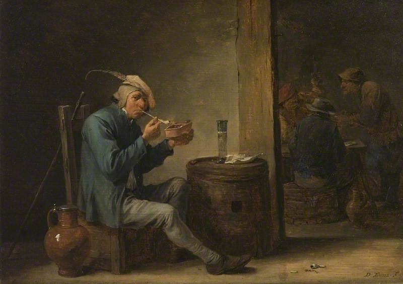 Peasant Smoking In An Interior (flemish Pastimes, Interior) — David Teniers The Younger