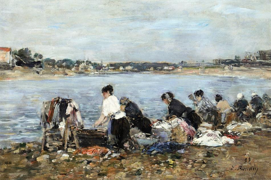 Laundresses On The Banks Of The Touques (17) — Eugène Louis Boudin