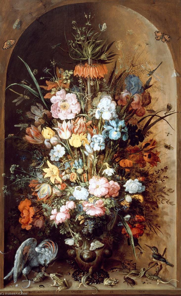 Large Flower Still Life With Crown Imperial — Roelant Savery