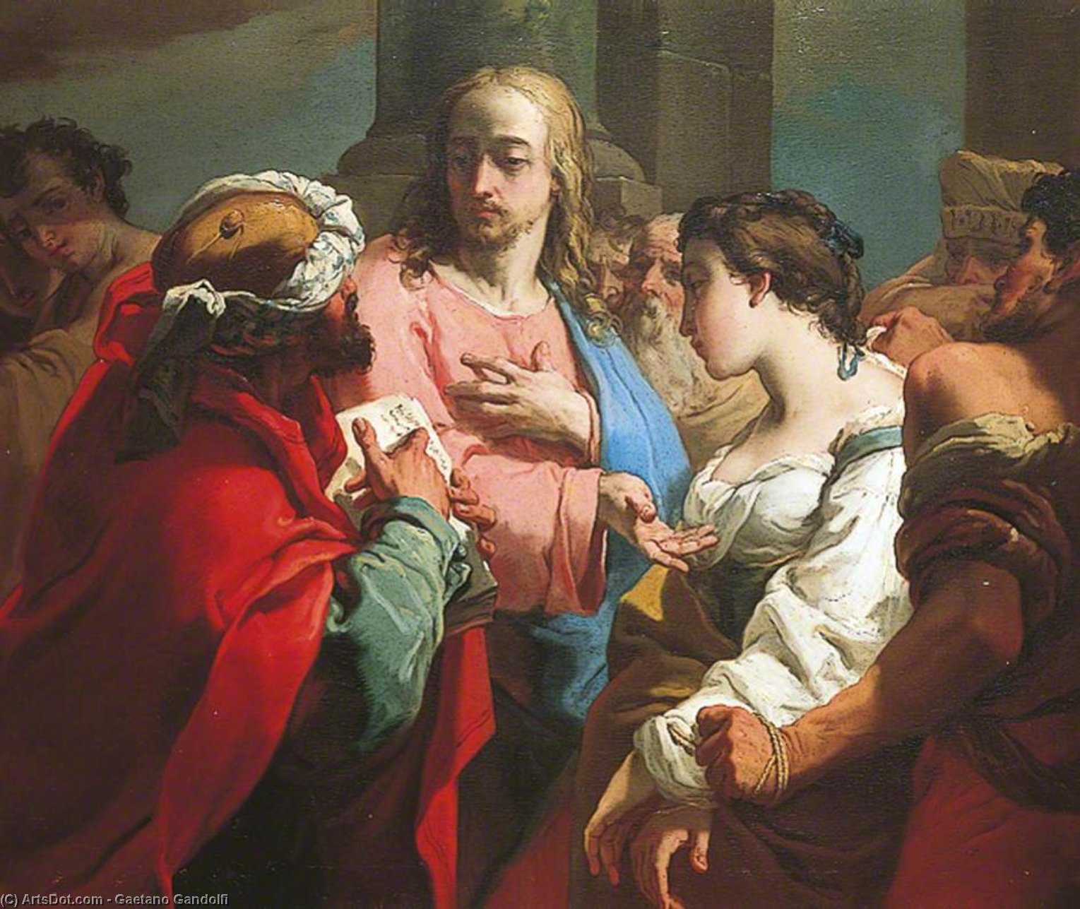 Christ And The Woman Taken In Adultery — Gaetano Gandolfi